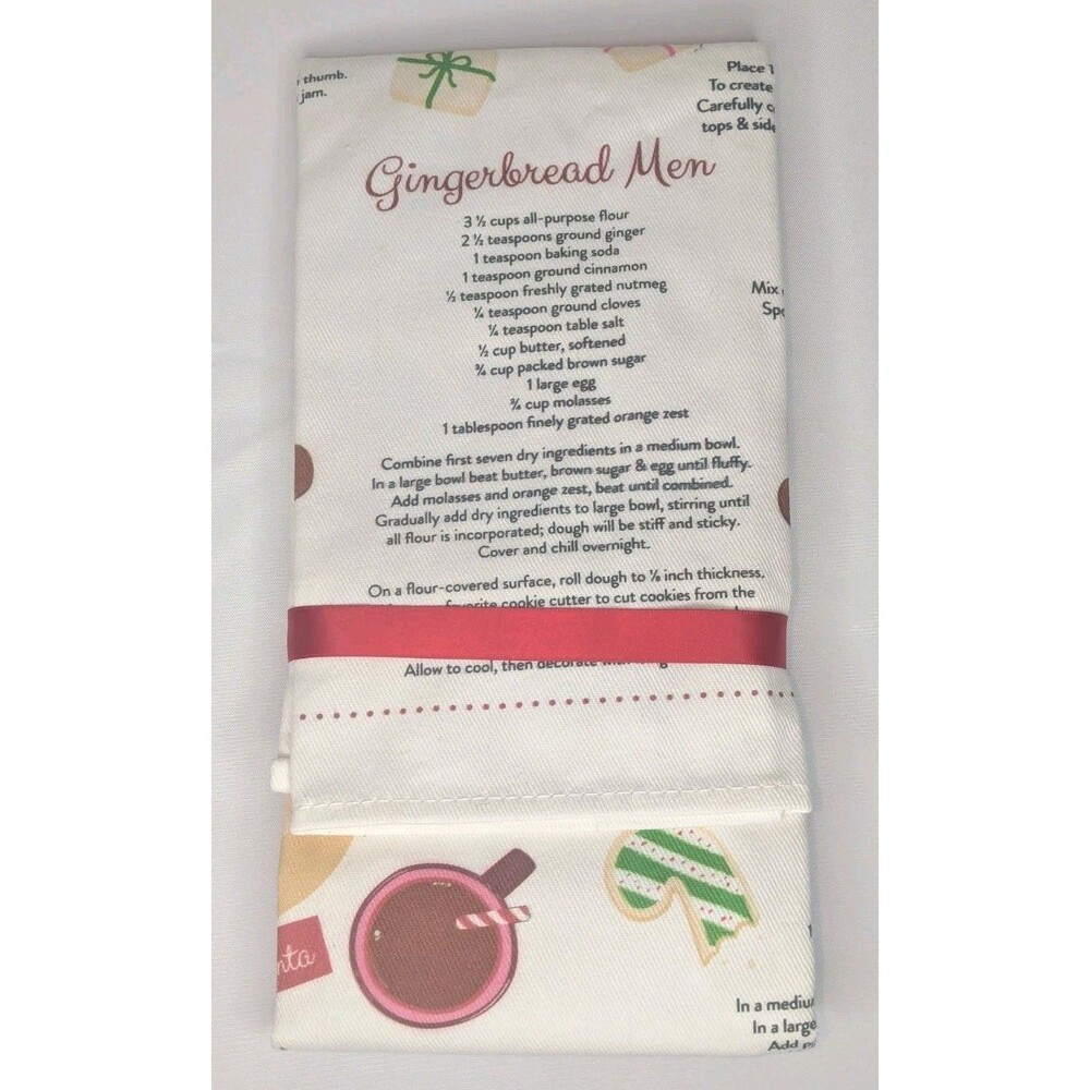 Two's Company: Christmas Cookie Recipe Dish Towel and Spatula Gift Idea ~ New - Picture 2 of 2